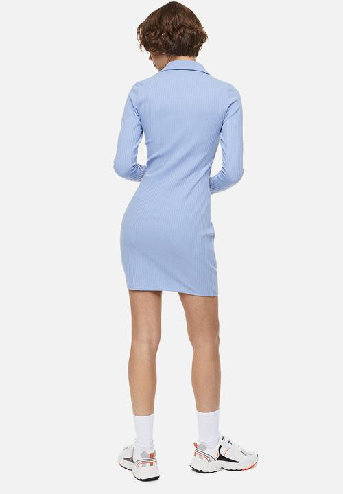 H&M - Collared bodycon dress - blue