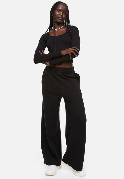 H&M - Long-sleeved cotton top - black