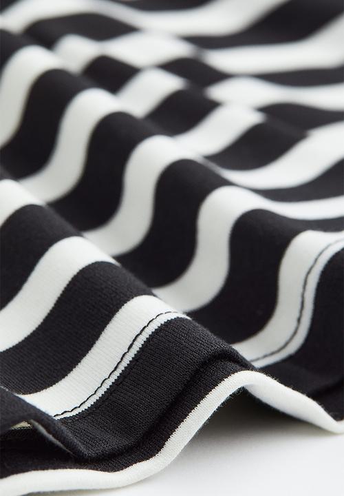 H&M - Collared bodycon dress - black /white striped