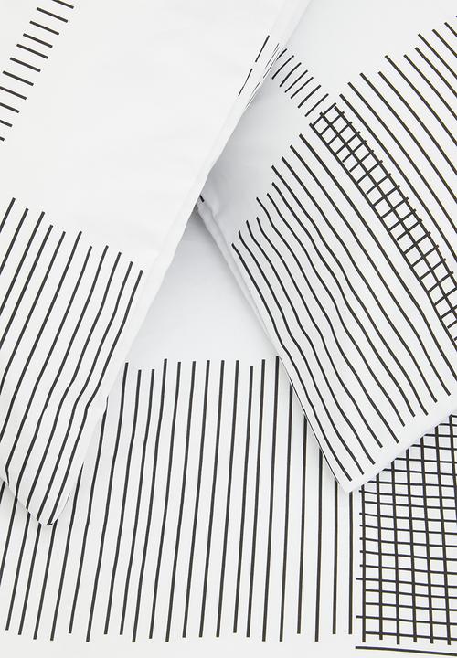 Sixth Floor - Ezra cotton printed duvet cover set - black