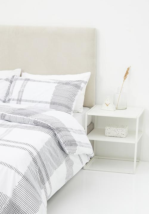 Sixth Floor - Ezra cotton printed duvet cover set - black