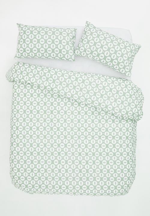 Sixth Floor - Amare cotton printed duvet cover set - green