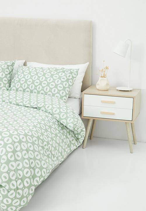 Sixth Floor - Amare cotton printed duvet cover set - green