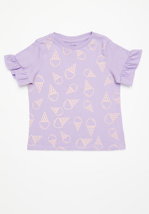 Pop Candy - Girls 2 pack printed tees - lilac & pink