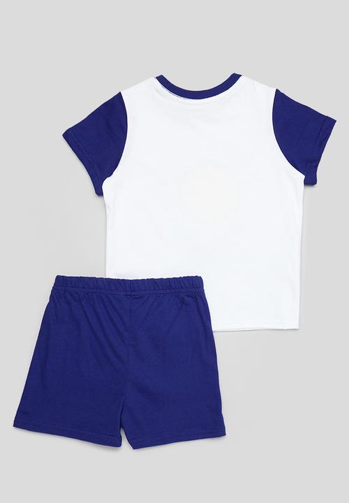 Superbalist - Boys summer pj set - white & royal blue