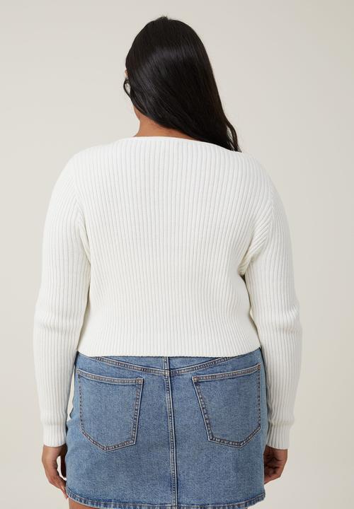 Cotton On - Butterfly tie front cardigan - white