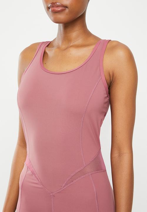 Easy Curves Shapewear - Catsuit with mesh inserts - dusty rose