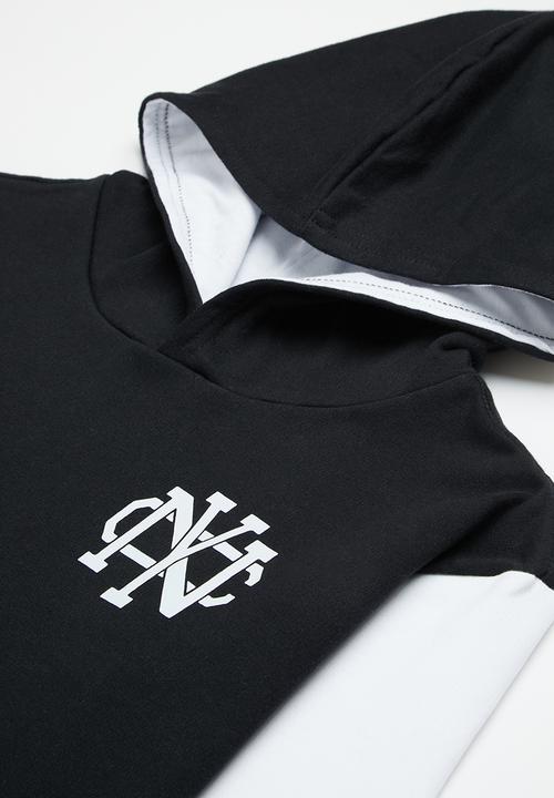 Rebel Republic - Boys hoodie and sweatshort set - black/white