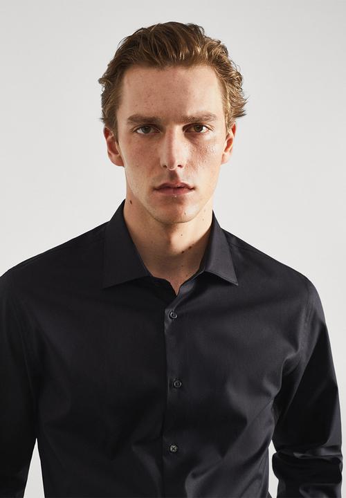 MANGO - Shirt emeritol - black
