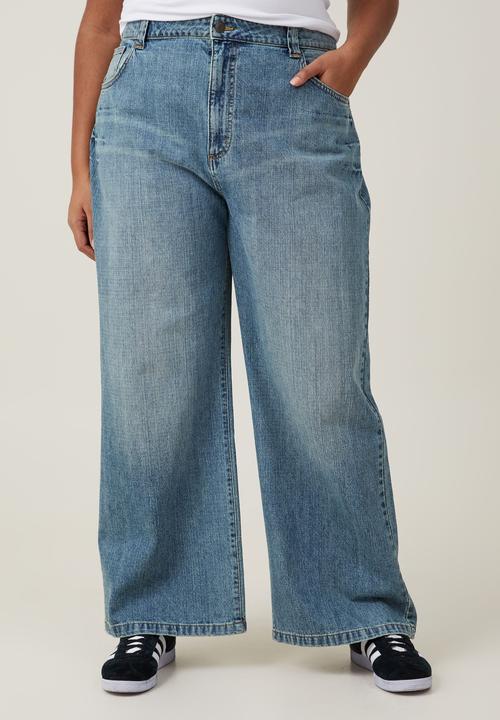 Cotton On - Plus super baggy leg jean - sand blue