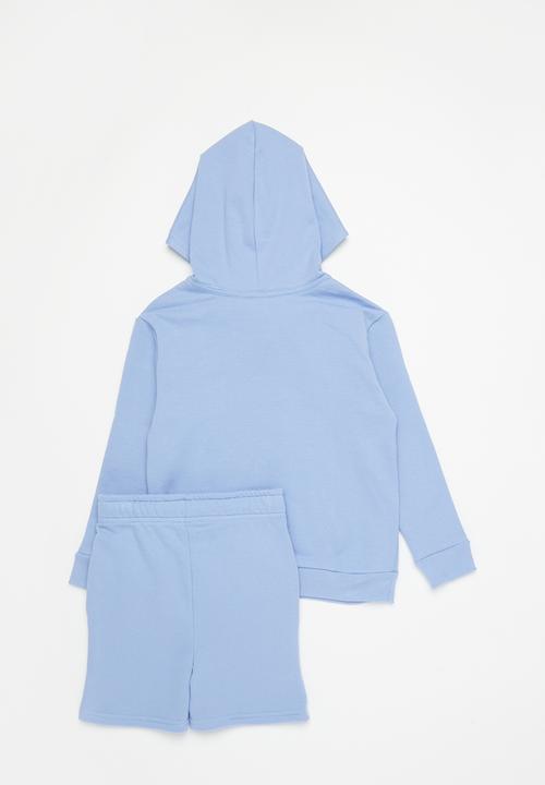 Pop Candy - Boys hoodie and sweatshort set - blue
