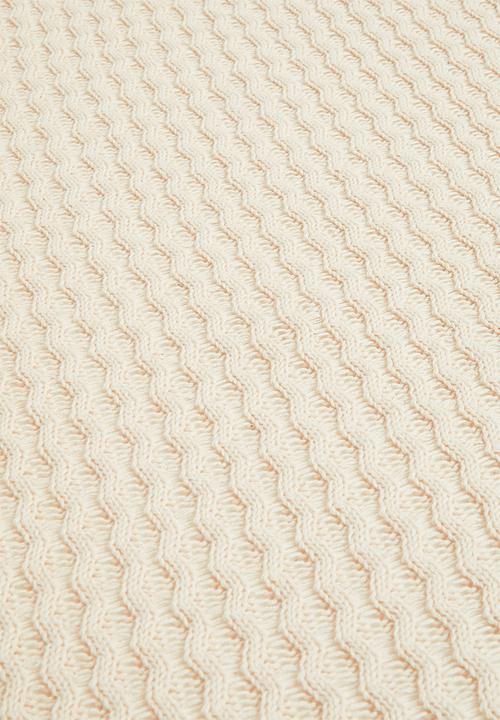 Sixth Floor - Plain knitted throw - cream