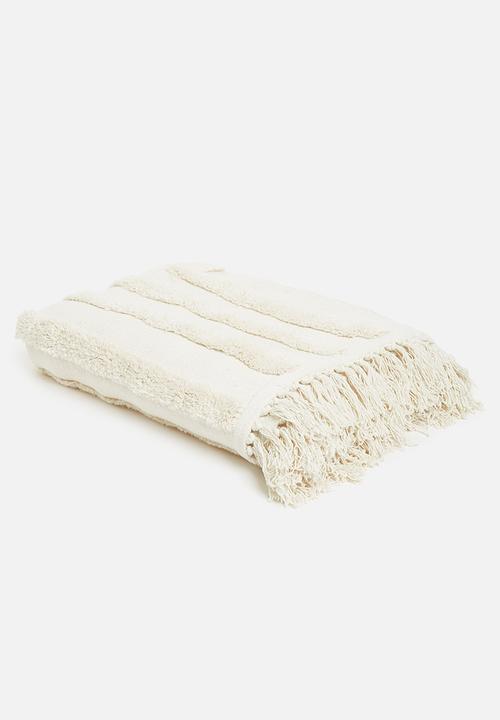 Sixth Floor - Linear tufted throw - cream
