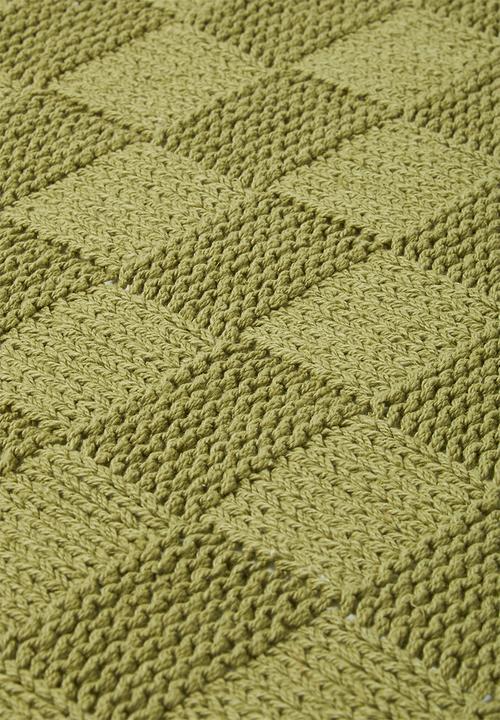Sixth Floor - Cube knitted throw - olive green
