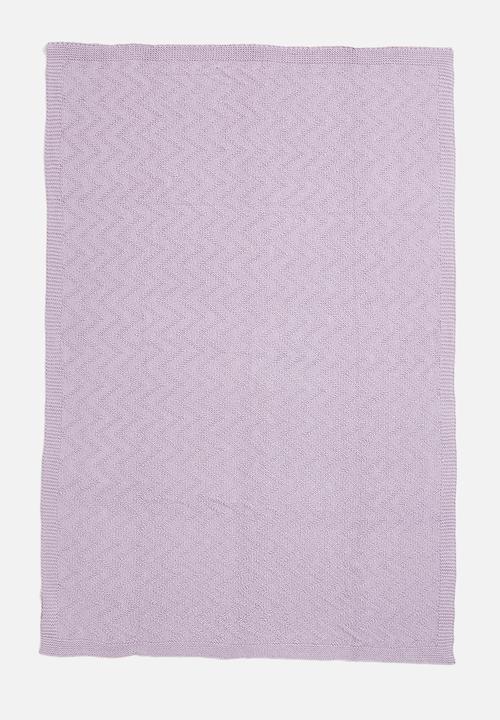 Fields knitted throw - purple