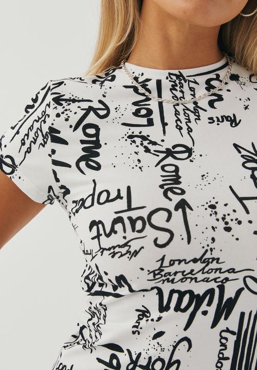 Supré  - Brandi graphic T-shirt - winter white/graffiti