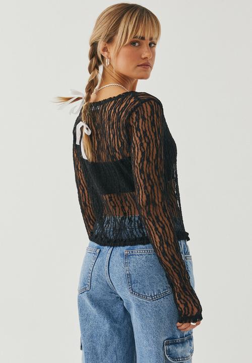 Supré  - Jessie lace cardigan - black