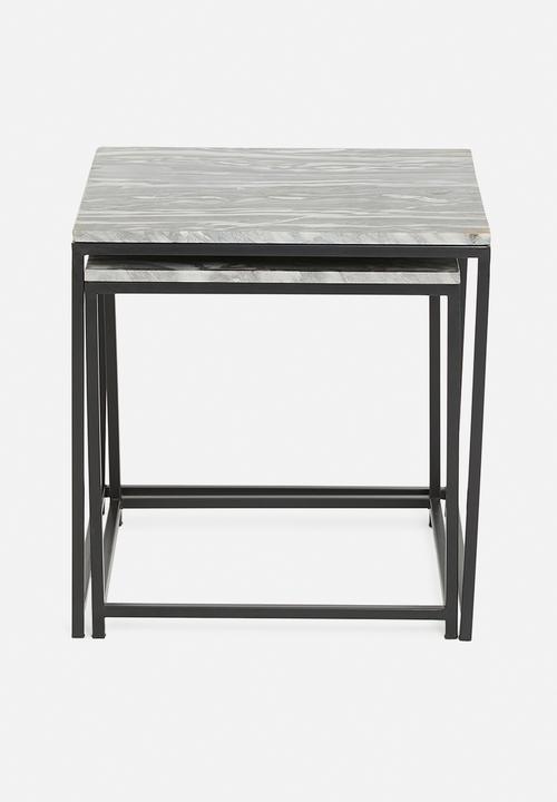 Sixth Floor - Geneva marble nested coffee tables - set of 2