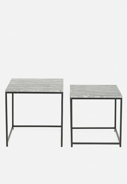 Sixth Floor - Geneva marble nested coffee tables - set of 2