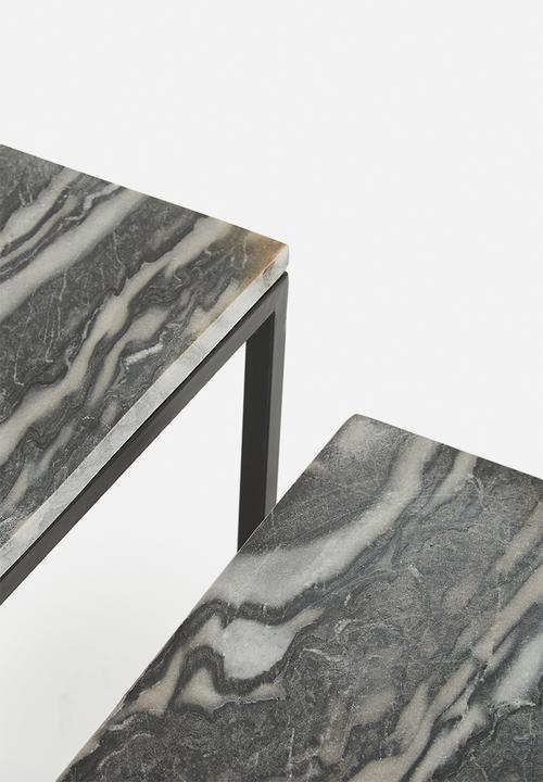 Sixth Floor - Geneva marble nested coffee tables - set of 2