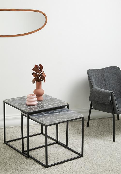 Sixth Floor - Geneva marble nested coffee tables - set of 2