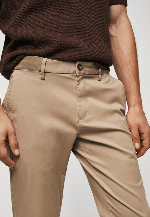 MANGO - Trousers prato - beige