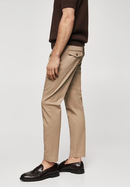 MANGO - Trousers prato - beige