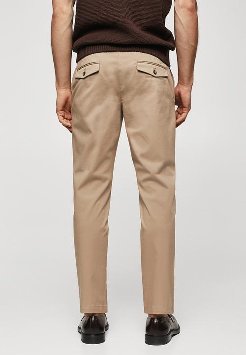 MANGO - Trousers prato - beige