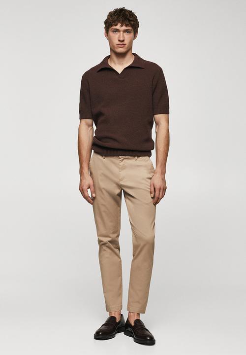 MANGO - Trousers prato - beige