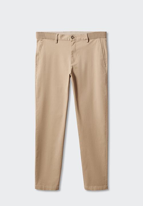 MANGO - Trousers prato - beige
