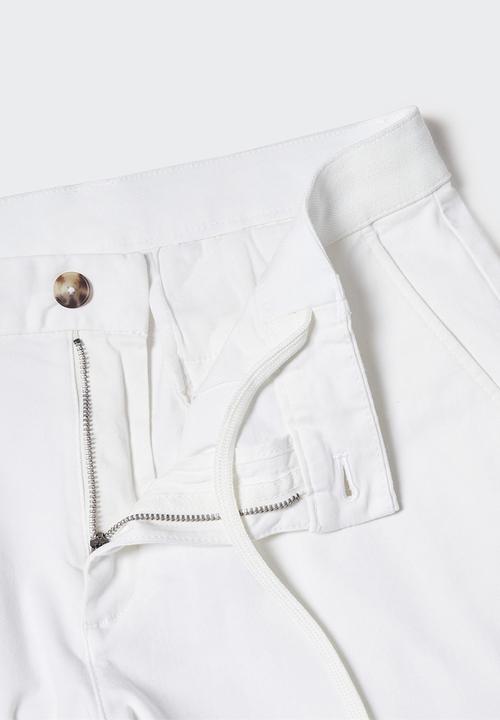 MANGO - Trousers prato - white