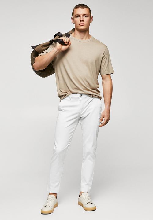 MANGO - Trousers prato - white