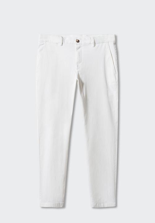MANGO - Trousers prato - white