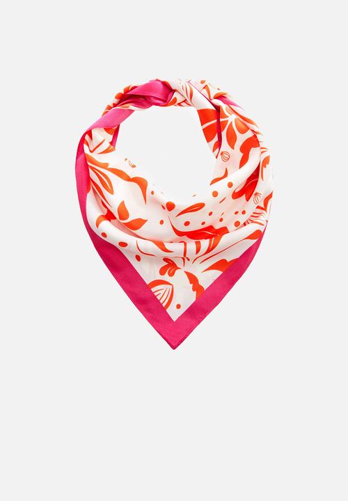 MANGO - Neck scarf forest - red