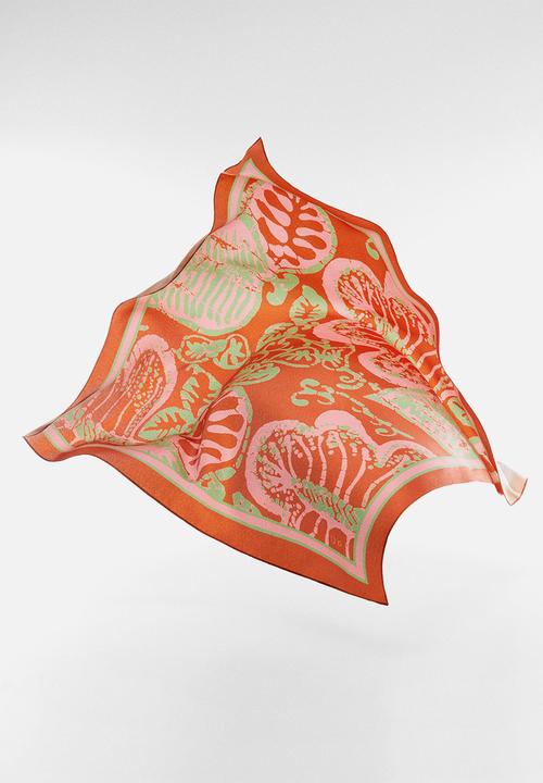 MANGO - Neck scarf boho- brown
