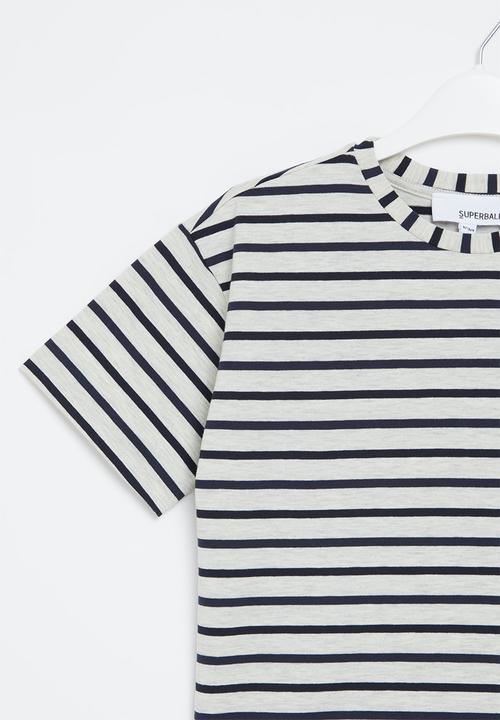 Superbalist - Girls stripe t-shirt - navy/ice melange stripe 