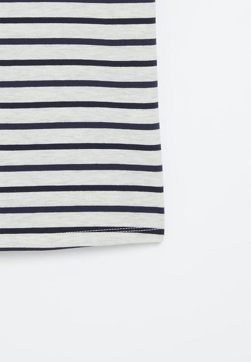 Superbalist - Girls stripe t-shirt - navy/ice melange stripe 