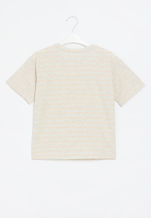 Superbalist - Girls stripe t-shirt  - pink/white stripe 