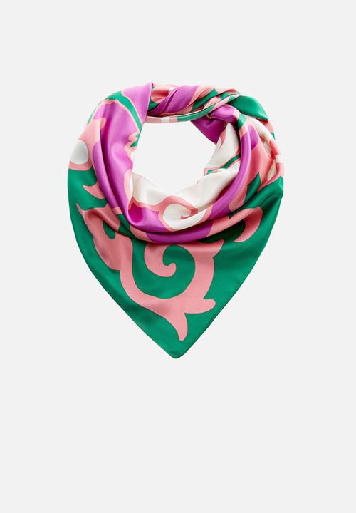 MANGO - Neck scarf sahara- green