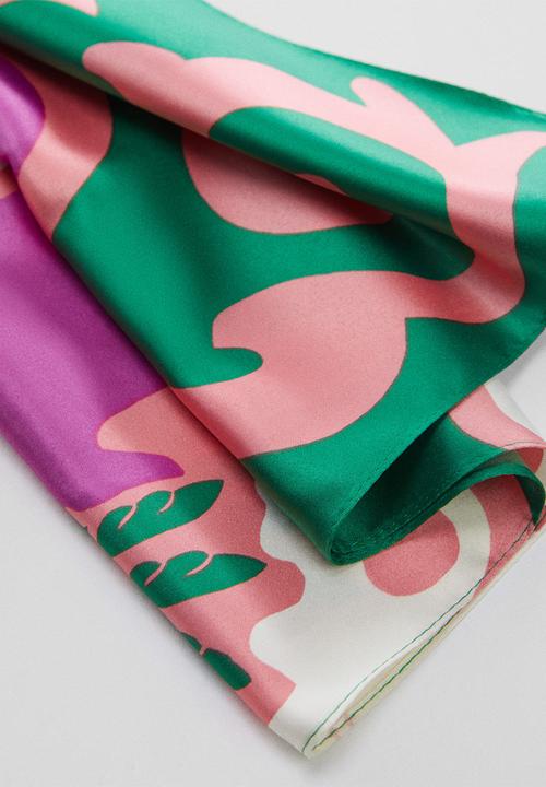 MANGO - Neck scarf sahara- green
