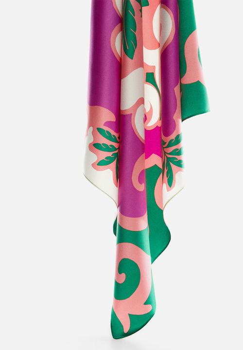 MANGO - Neck scarf sahara- green