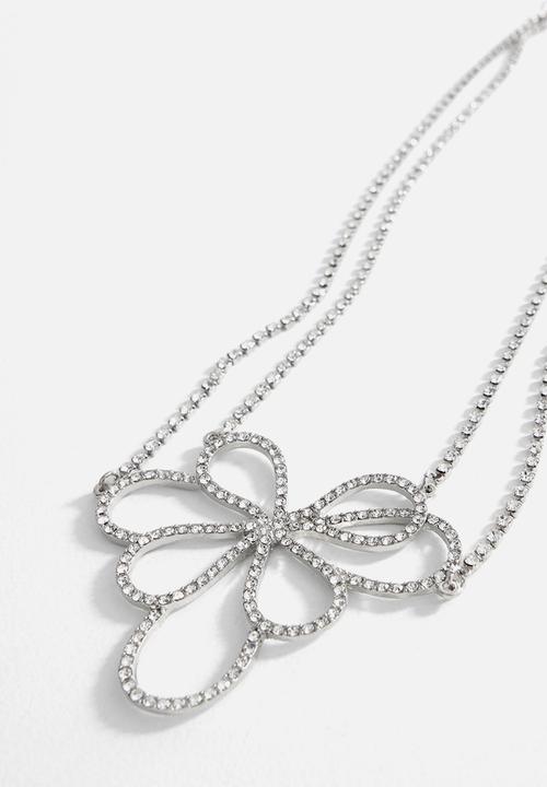 MANGO - Necklace camelia- silver