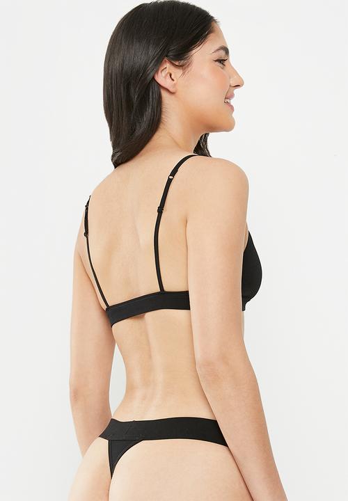 Cotton On - Organic cotton tanga g-string brief - black