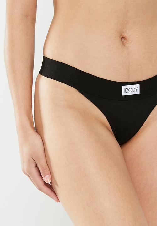 Cotton On - Organic cotton tanga g-string brief - black