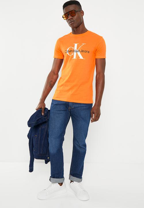 Calvin Klein - Seasonal monologo tee - vibrant orange