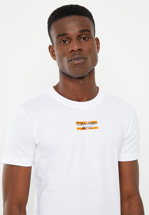 Calvin Klein - Transparent stripe logo tee - bright white