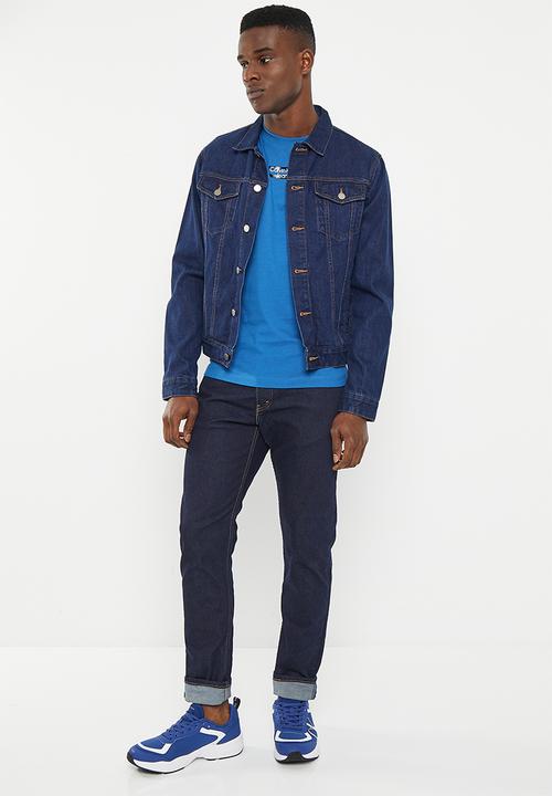 Calvin Klein - Transparent stripe logo tee - tarps blue