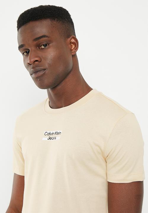 Calvin Klein - Transparent stripe logo tee - classic beige