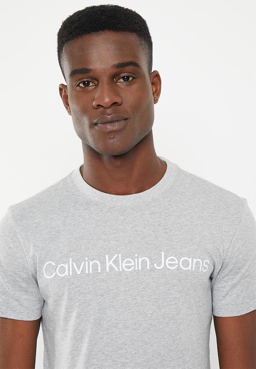 Calvin Klein - Institutional logo slim tee - light grey heather
