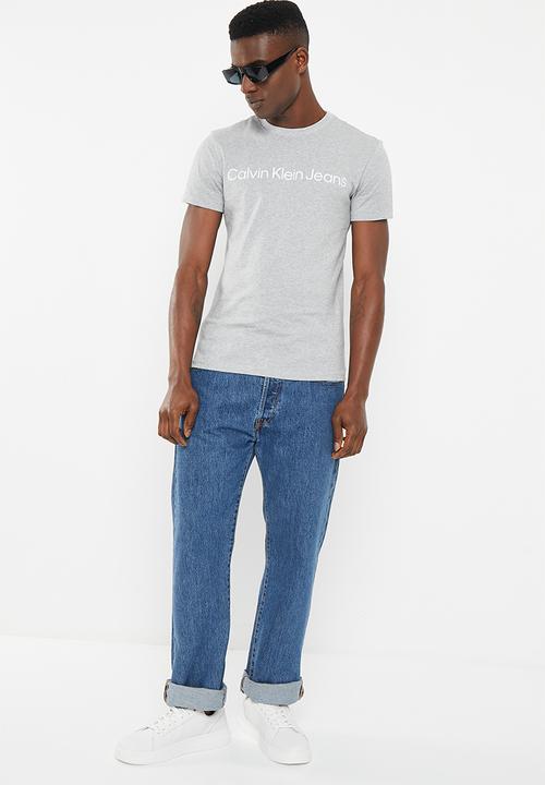 Calvin Klein - Institutional logo slim tee - light grey heather